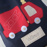 worek na pościel z imieniem i wozem strażackim