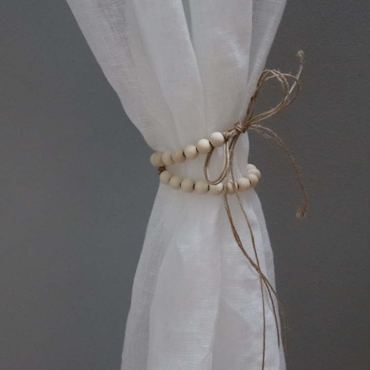 upięcia do lnianych firan i zasłon