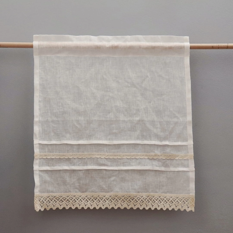 firana RUSTICO - na tunel, zawieszona na karniszu