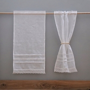 firana RUSTICO - zestaw zazdrostek z upięciem z korali